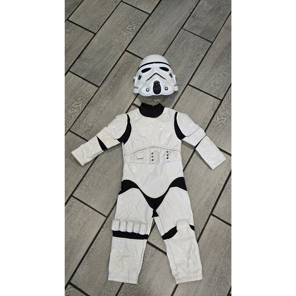 Disney Store Star Wars Stormtrooper Costume Toddler Size 2 Jumpsuit and Mask Set